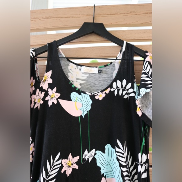 Fighting Eel Ava Sky Floral Black Women's Dress - Picture 3 of 4